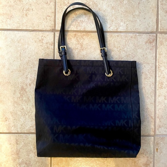 Like New Michael Kors Black Monogram Tote Bag - Picture 3 of 5